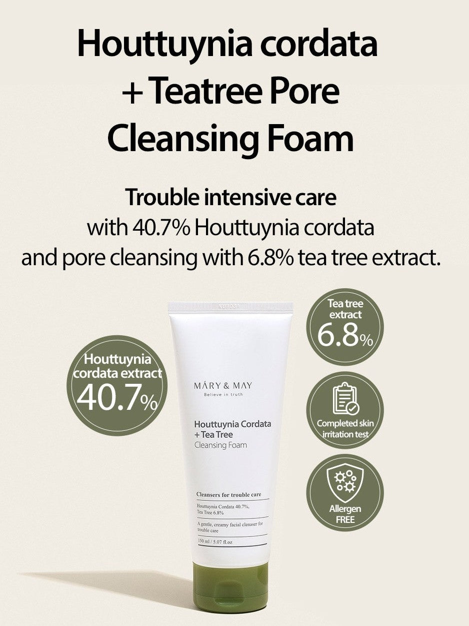 Nettoyant à la Poudre de Théier et Houttuynia Cordata MARY&MAY