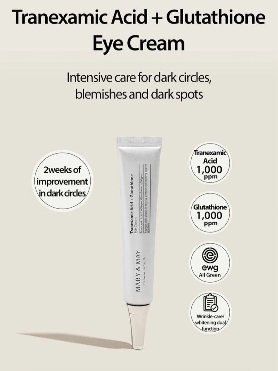 MARY&MAY Crème Contour des Yeux à l'Acide Tranexamique et au Glutathion